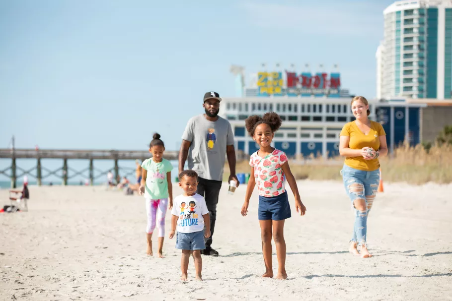 A family enjoying the Myrtle Beach sunshine.