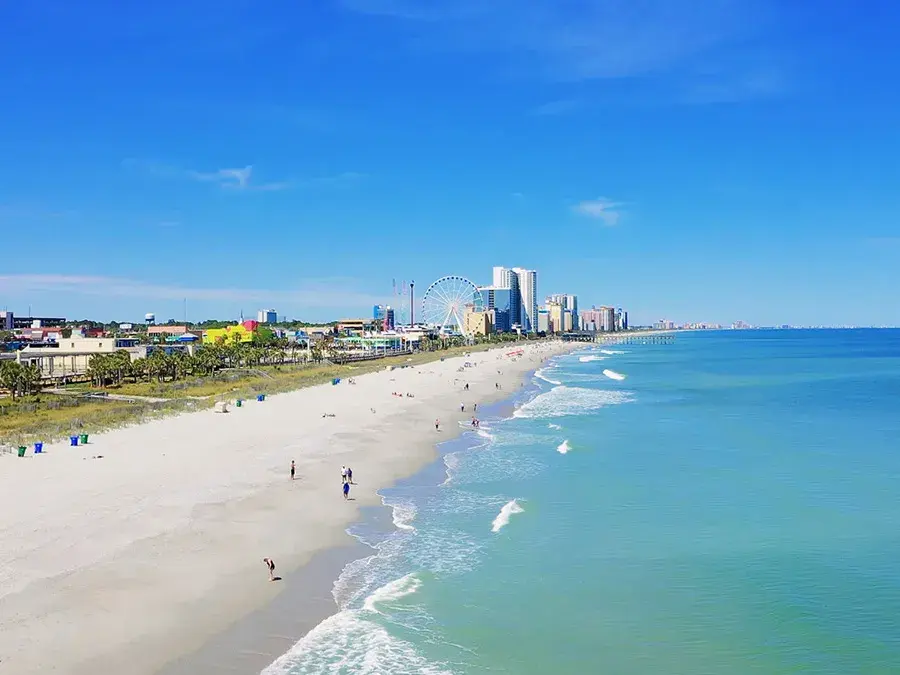 Myrtle Beach coastline aerial