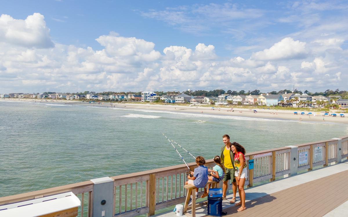 Surfside Beach Pier Fishing Family