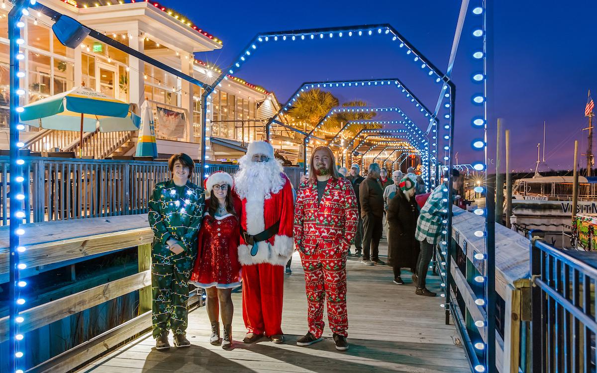 Santa Crawl Marshwalk Wonderland of Lights Murrells Inlet