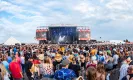 CCMF 2022 daytime shot of stage with crowd